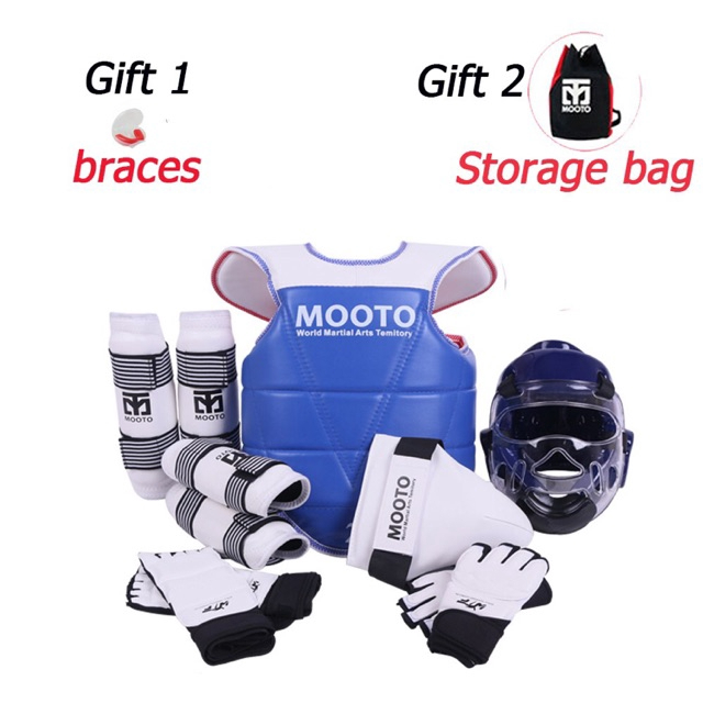 อุปกรณ์ป้องกันเทควันโดเด็กเต็มร่างกายอุปกรณ์ป้องกันเทควันโดยิมการฝึกอบรมชุดเกราะป้องกัน