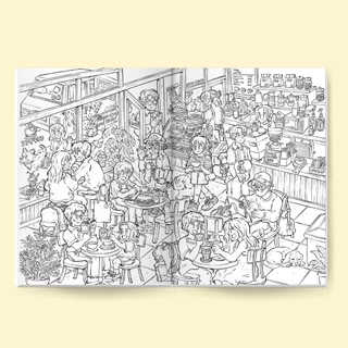 Cafe hopping coloring book สมุดระบายสี 24 หน้า ขนาด 19x26.88 cm.