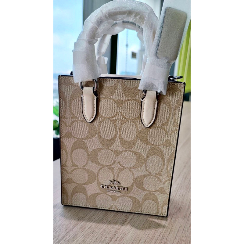 Coach North South Mini Tote In Signature