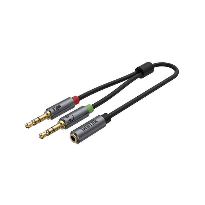 Unitek Y-C957ABK Headset Adapter (Dual 3.5mm Plug to 3.5mm Jack) Stereo Audio Cable