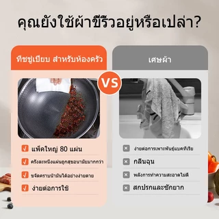 ทิชชู่เปียกทำความสะอาดครัว (80 แผ่น) เช็ดเตา/เครื่องใช้ไฟฟ้า