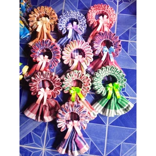 💥💥โปรฟรีสติกเกอร์💥💥มาลัยผ้าขาวม้าคละสีพร้อมโบว์+ถุงแก้ว+สติกเกอร์