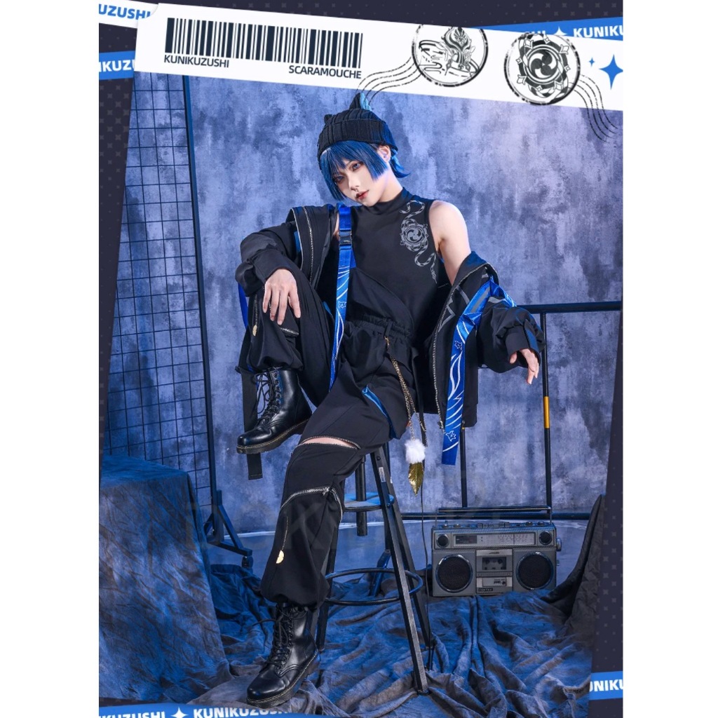 Scaramouche Doujin Cosplay Game Genshin Impact  Wanderer Doujin Men Suit Cosplay Scaramouche Casual 