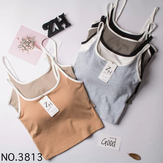 ZH.3813เสื้อสายเดี่ยวฟองน้ำในตัว สปอร์ตบราผ้า cotton สินค้าพร้อมส่ง