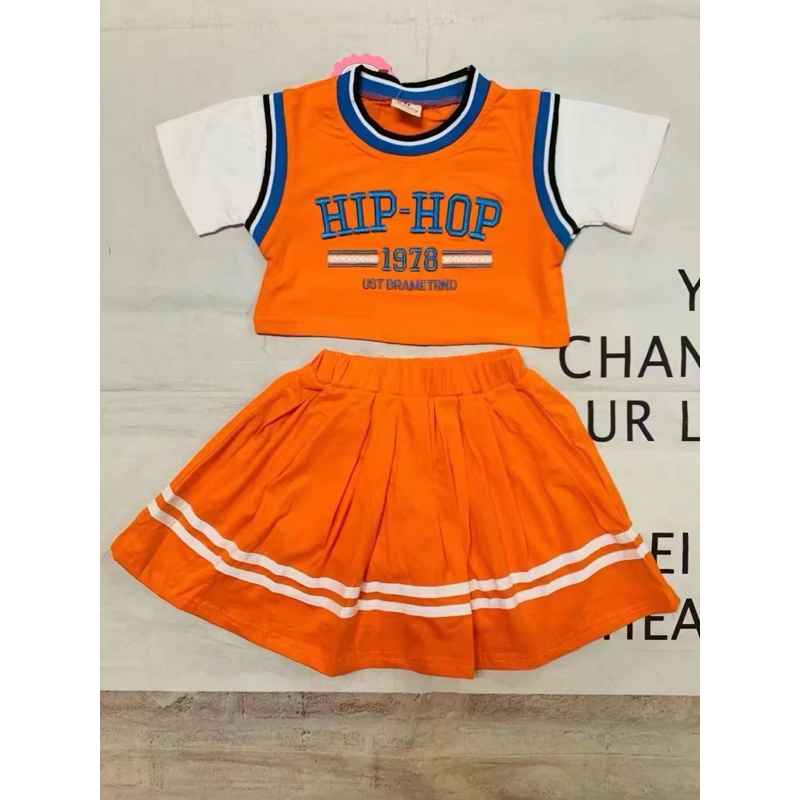 พร้อมส่ง ชุดเซ็ท&ชุดคู่สีส้มเข้าใหม่ชุดการแสดงชุดเต้นชุดฮิ รูปที่ 2