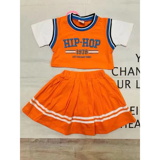 👉พร้อมส่ง👈 ชุดเซ็ท&ชุดคู่#สีส้มเข้าใหม่ชุดการแสดง#ชุดเต้นชุดฮิปฮอป#ชุดเชียร์ลีดเดอร์#ชุดเด็กชาย&เด็กหญิง3-10ปี