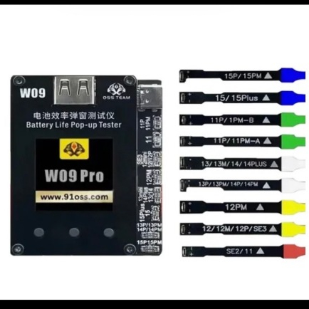 เครื่องรีดค่าแบต OSS W09 Pro สุขภาพแบตเตอรี่ ข้อมูล สำหรับ 11 11p 11pm 12 12mini 12pro 12pm 13 13mini 13pro 13pm ถึง15pm