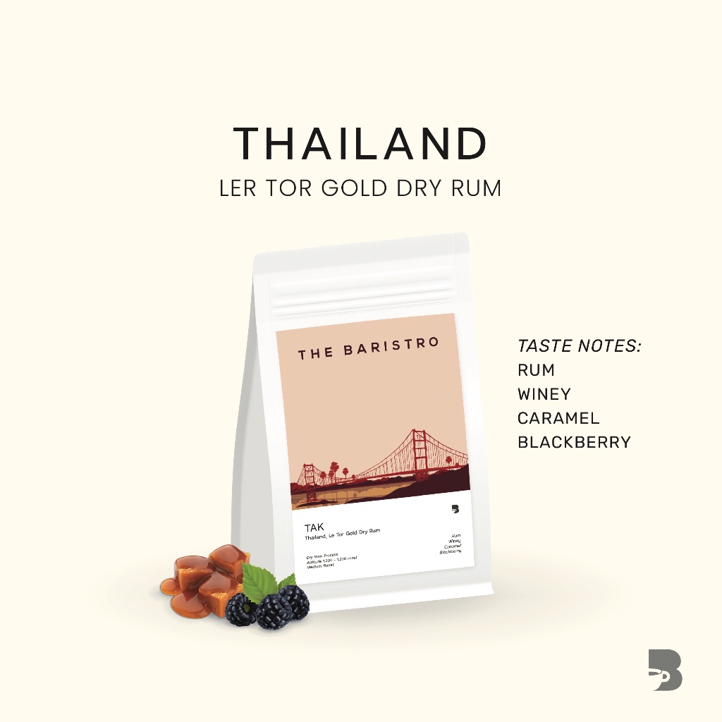เมล็ดกาแฟ คั่วกลาง - Thailand Le Tor Gold Dry Rum