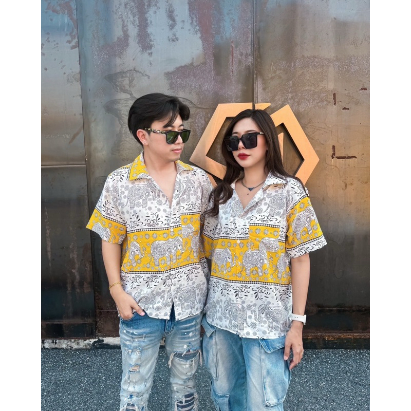 เสื้อลายดอกวินเทจสงกานต์ฟรีไซร์อก32-44ยาว27