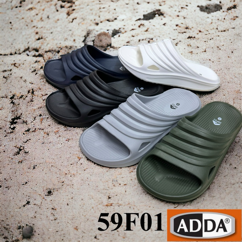ADDA 59F01 รองเท้าแตะสวม แอ๊ดด้า เนื้อไฟล่อน เบา ใส่สบาย size 7-10 สีขี้ม้า/กรม/ขาว/เทา/ดำ