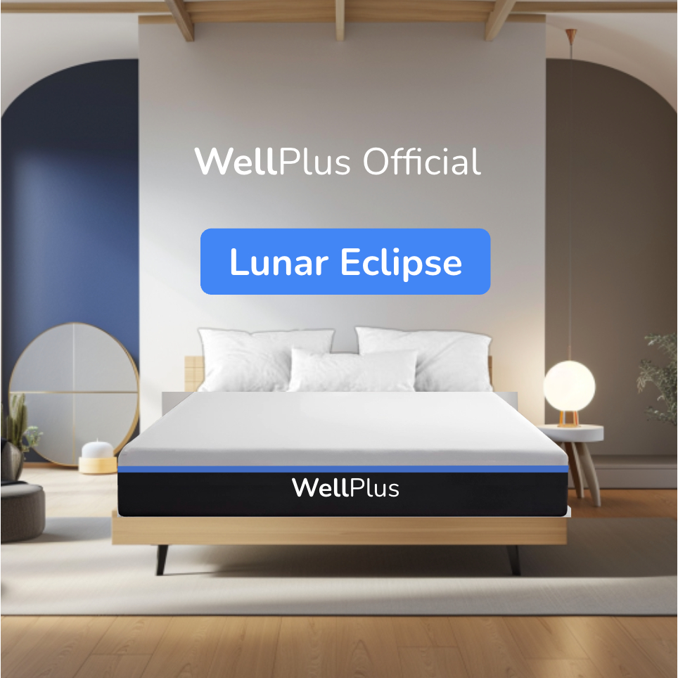 Wellplus [อัดสุญญากาศ] ที่นอนยางพาราแท้เสริมพ็อกเก็ตสปริง รุ่น Lunar Eclipse เกรดพรีเมียม ความหนา 10 นิ้ว