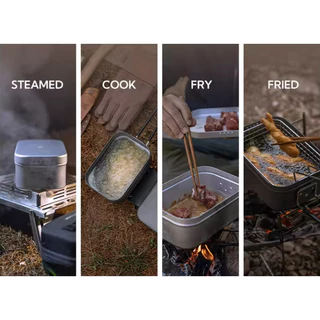 🔥พร้อมส่ง🔥 กล่องอาหาร Lunch Box Campingmoon วัสดุอลูมิเนียม แข็งแรง น้ำหนักเบา พร้อมส่งจากไทย🇹🇭