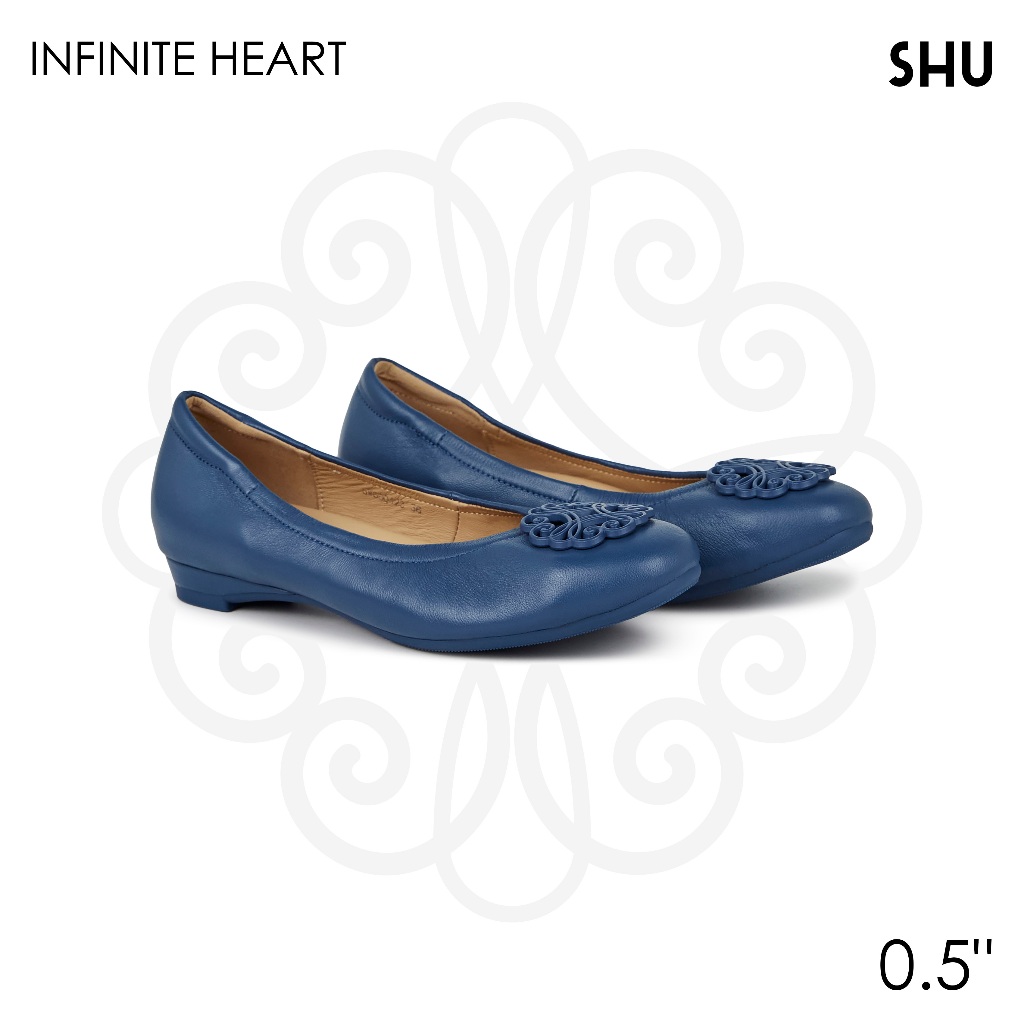 SHU SOFY SOFA 0.5" INFINITE HEART ONTONE - CALM BLUE รองเท้าคัทชู