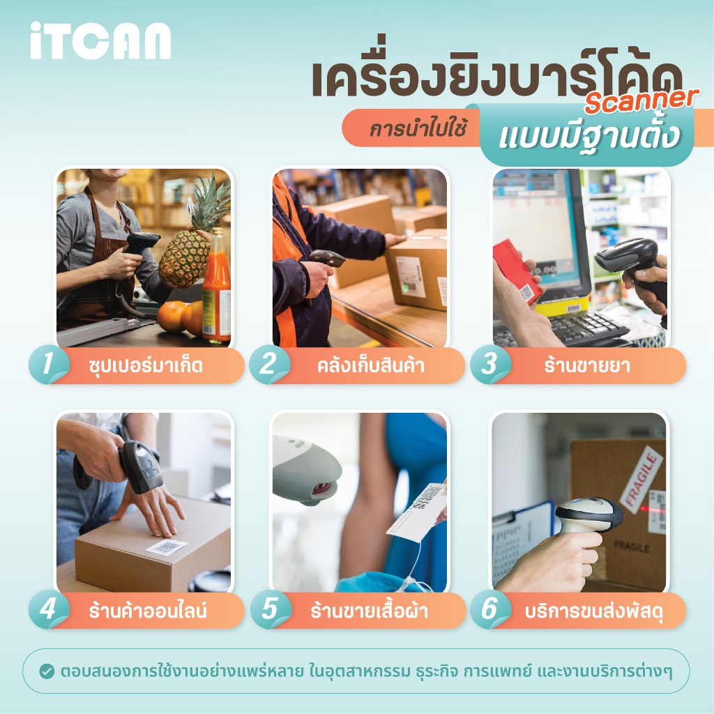 สแกนเนอร์ตั้งโต๊ะ สแกนบาร์โค้ด YK2860GD ไร้สาย 2D Wireless คิวอาร์โค้ด  สแกนเนอร์ iTCAN Scanner - รูปที่ 2