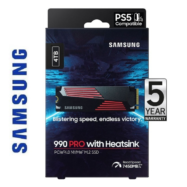 Samsung 4TB 990 PRO M.2 NVMe SSD with Heatsink
