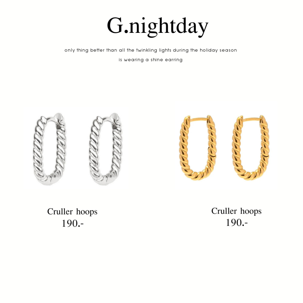 G.NIGHTDAY - 𝐜𝐫𝐮𝐥𝐥𝐞𝐫 𝐡𝐨𝐨𝐩𝐬 ต่างหู collection ใหม่