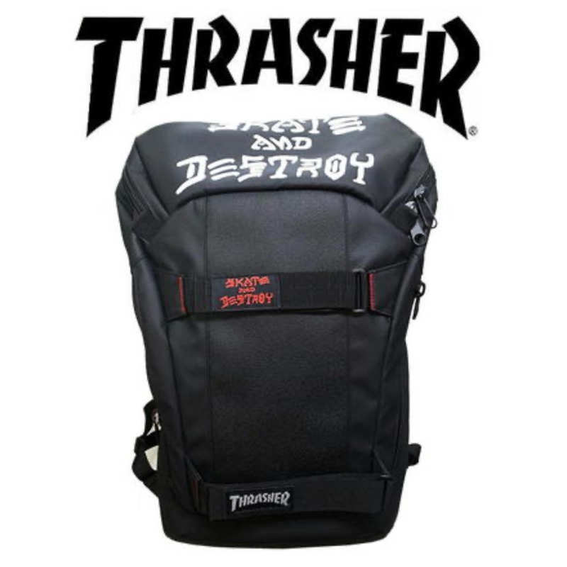 กระเป๋าเป้ Thrasher Limited ใบใหญ่ กันน้ำ  สีสด ใหม่ ช่องใส่ชองเยอะ สะพายสเก็ตบอร์ดได้ ของแท้ 100% พ