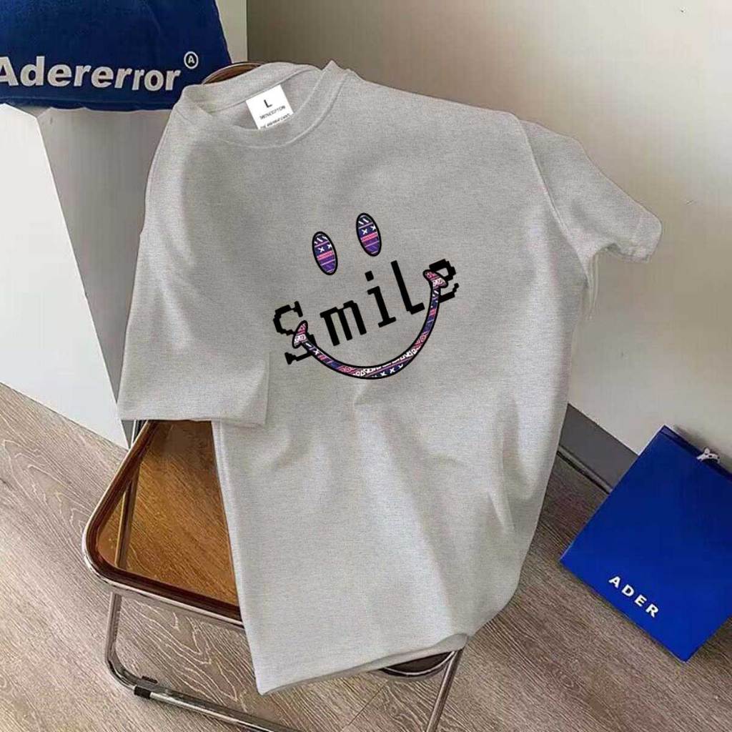//BK-722 เสื้อยืดแฟชั่น ผ้าคอตตอนผสมโพลี เนื้อผ้านุ่มระบายอากาศดี  เสื้อแขนสั้นวินเทจทรงตรงไซส์ไม่เล็ก ใส่ได้ทั้ง ญ/ช