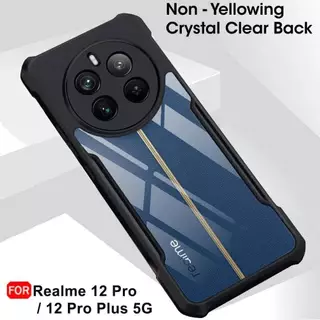 เคสRealme 12X 5G/Realme 12 5G/Realme 12 Pro Plus 5GเคสกันกระแทกขอบสีหลังใสRealme12+5G/Realme 12 Pro 5G/Realme 12Pro+5G