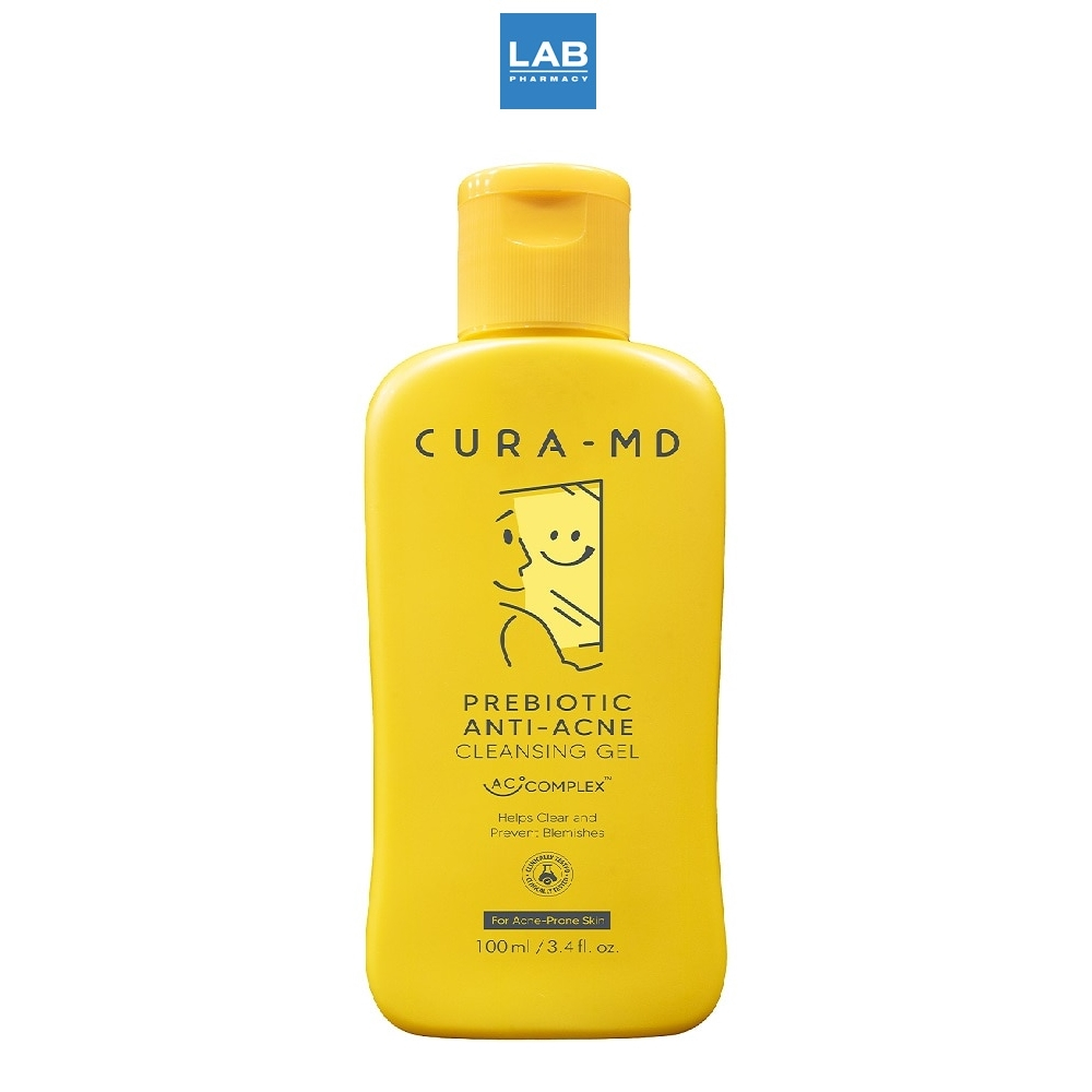 Cura-MD Prebiotic Anti-Acne Cleansing Gel 100 ml. คูร่า-เอ็มดี เจลล้างหน้า สูตรพรีไบโอติก สำหรับผิวเป็นสิว 100 มล.