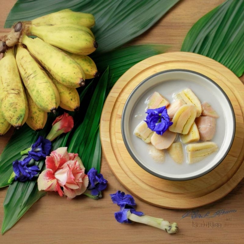 กล้วยบวชชี กะทิคั้นสด วัตถุดิบจากธรรมชาติจากเกษตรกร ไม่ใส่วัตถุกันเสีย Banana B