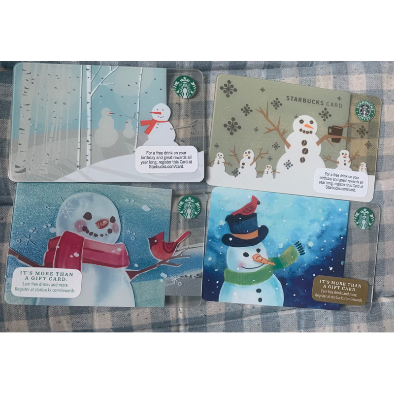 Starbucks  card Snowman 4 แบบ USA
