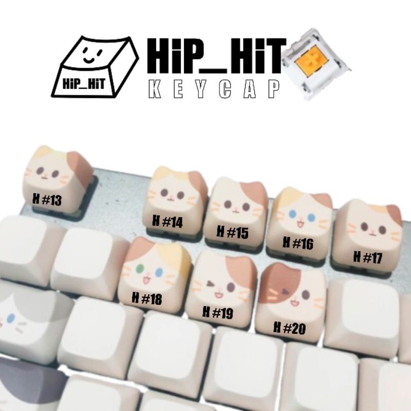 KEYCAP ปุ่มกดคีย์แคป ลายหน้าแมว ตกแต่งคีย์บอร์ด  มีลายละ1-2ชิ้น
