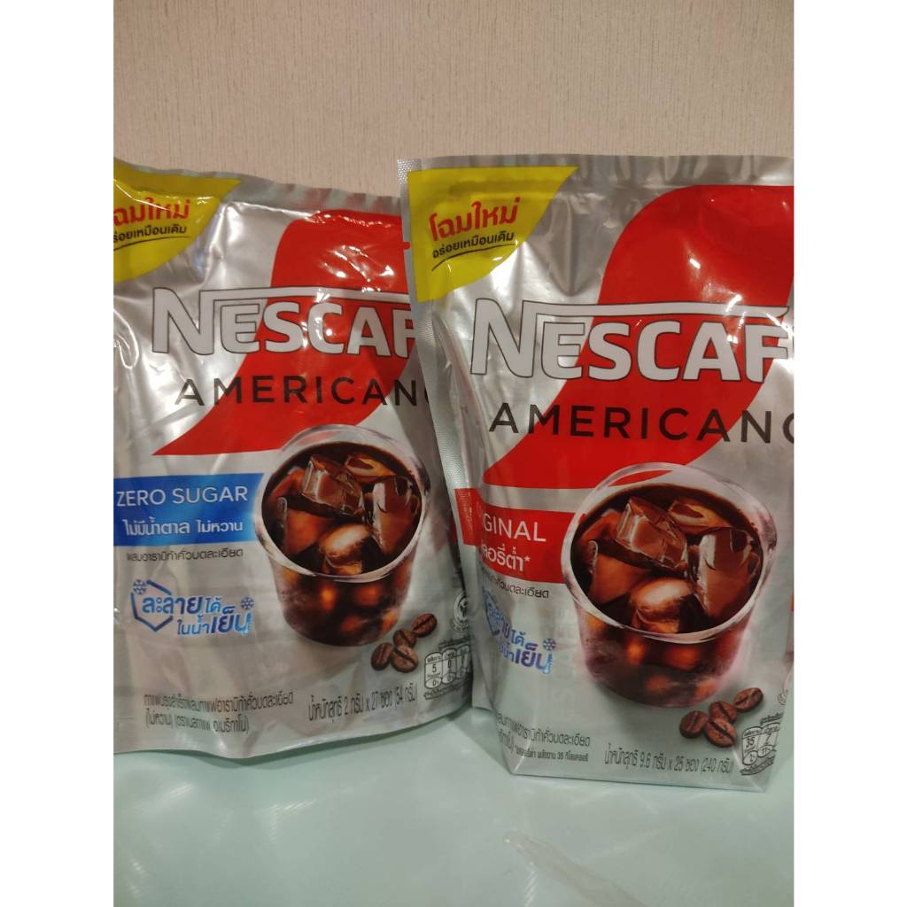Nescafe Americano เนสกาแฟ อเมริกาโน่ ละลายได้ในน้ำเย็น Original / zero sugar