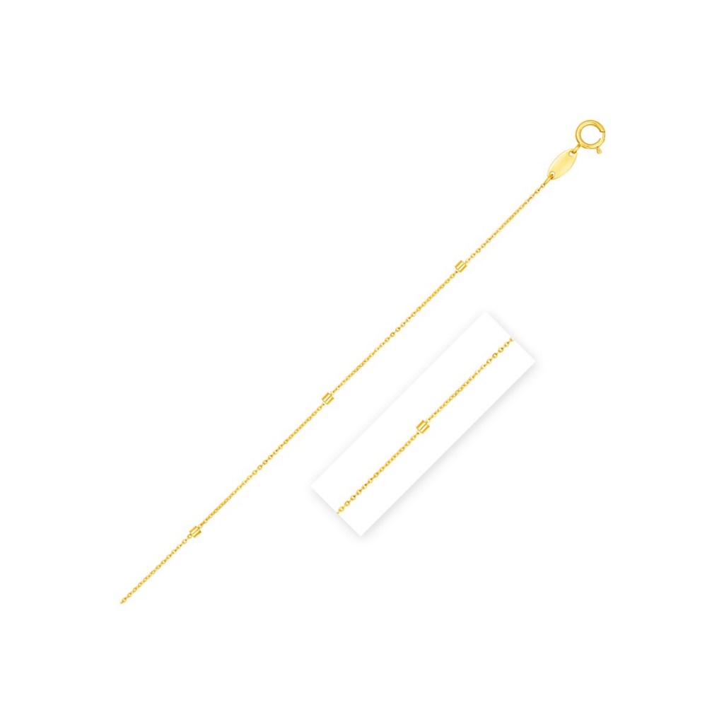 Nathalias NY สร้อยคอทองคำ 14k Bead Links  (1.50 มม.) Bead Links Pendant Chain in 14k Yellow Gold (1.50 mm)