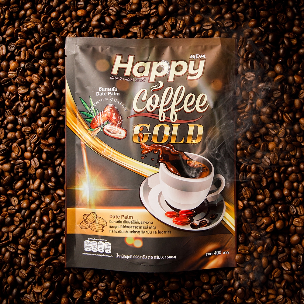 Happy Coffee Gold 15 ซอง กาแฟอินทผลัม​ ช่วยดูแลกระดูกและข้อ​ มีเบอร์รี่บำรุงสายตา🔥​ส่งไว..ส่งฟรี🔥