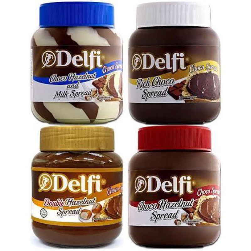 F/W/T นำเข้าจากเยอรมัน Delfi spread rich choco / double hazelnut 350gm. ช็อกโกแลตสเปรด / ฮาเซลนัทสเปรด