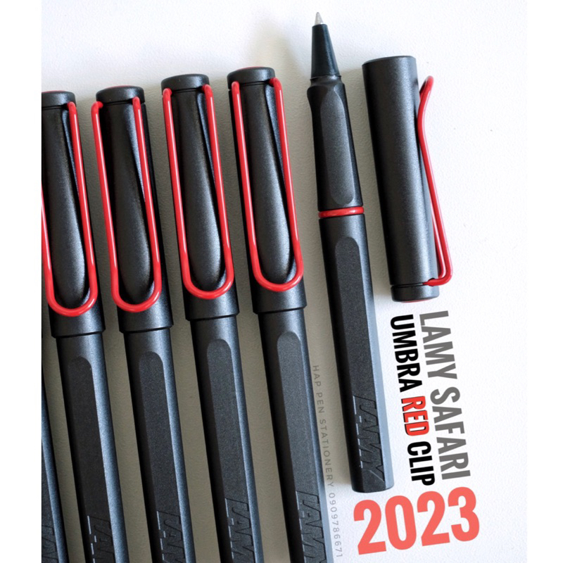 **พร้อมส่ง**Lamy Umbra Red clip Red Oling Rollerball 2023 ปากกา ลามี่ ซาฟารี ดำด้าน