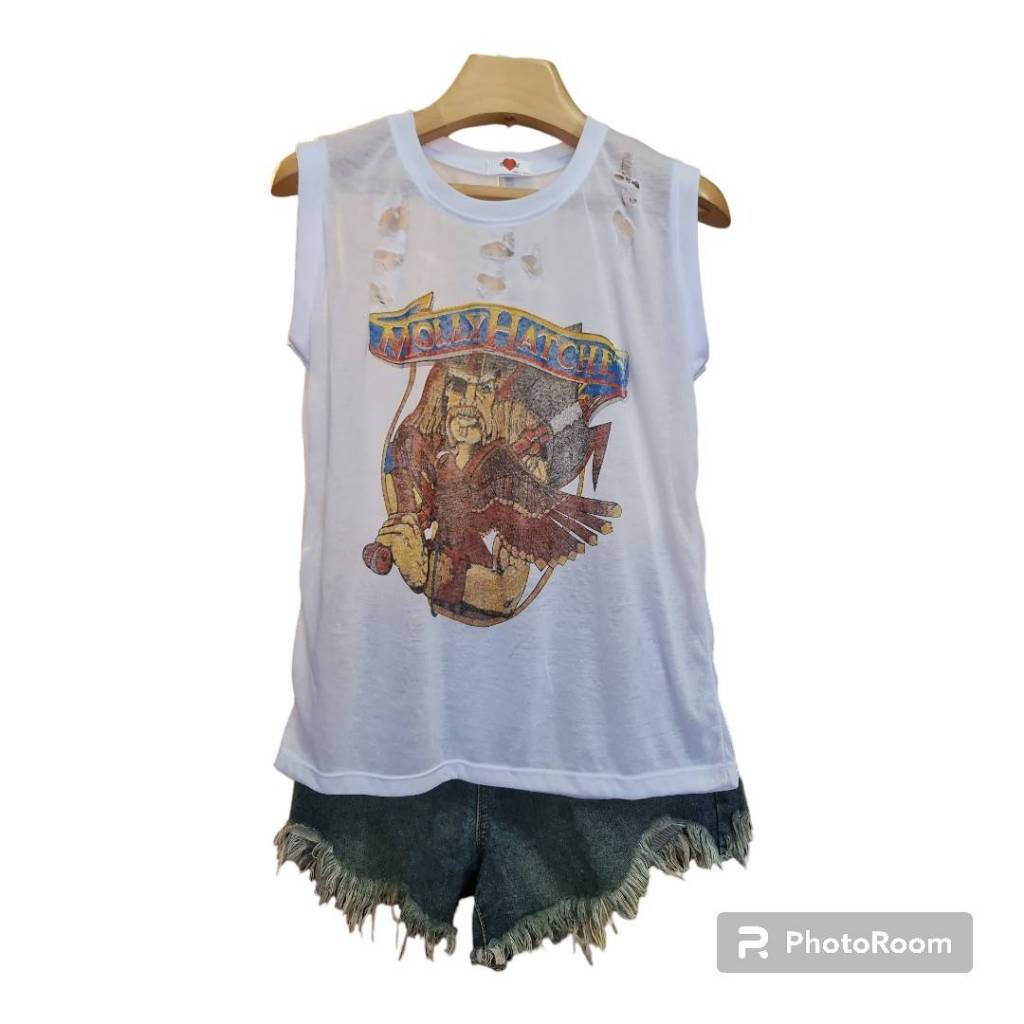 เสื้อแขนกุด วินเทจ แต่งขาด