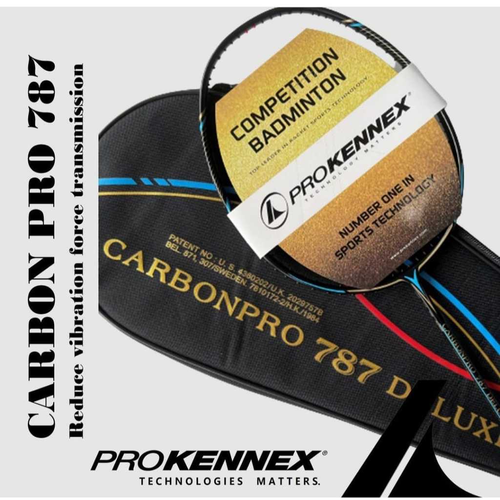 ไม้แบดมินตัน PRO KENNEX CARBON PRO 787 DELUXE สีดำ/แดง