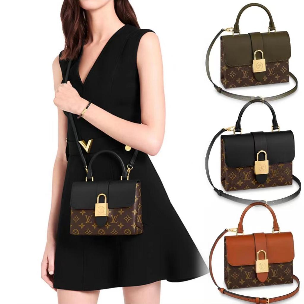 Louis Vuitton/หนังวัว/กระเป๋าสะพาย/กระเป๋าล็อค/กระเป๋ารักแร้/M44141/แท้ 100%