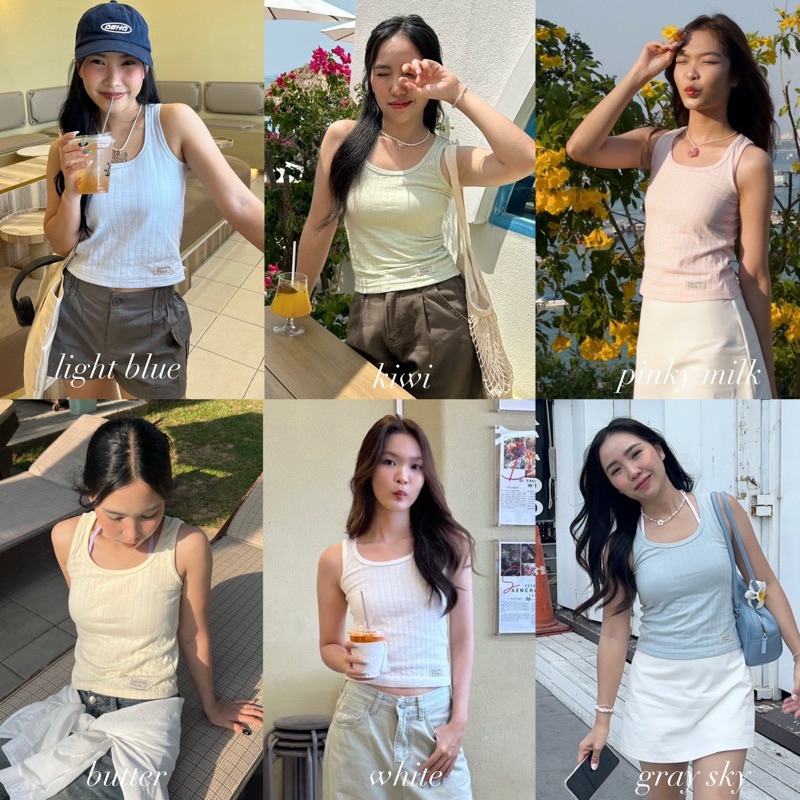 𓂃 Daily Tank Top เสื้อกล้ามสีพาสเทล nms202