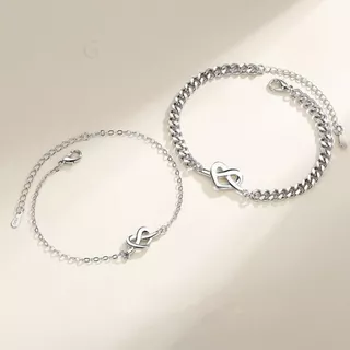 GLAMOR💕รักกันตลอดไป Concentric Knot กําไลคู่แฟน กําไลเงิน สร้อยข้อมือคู่ กําไลคู่รัก รักแท้