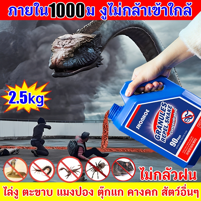 🐍ภายใน1000ม งูไม่กล้าเข้าใกล้🐍 ผงไล่งู 2.5kg ผงกำมะถันไล่งู ไม่กลัวลมฝน ไล่งู ตะขาบ แมงป่อง ตุ๊กแก คางคก สัตว์อื่นๆ