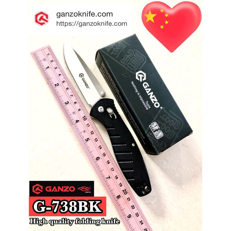 High quality folding knife GANZO G-738BK for collection and use camping 🏕️