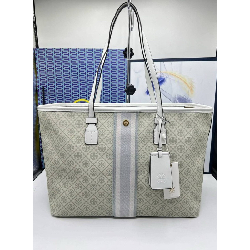 [Wh.bs] T**ry กระเป๋าถือ MONOGRAM COATED CANVAS SMALL TOTE S.39cm