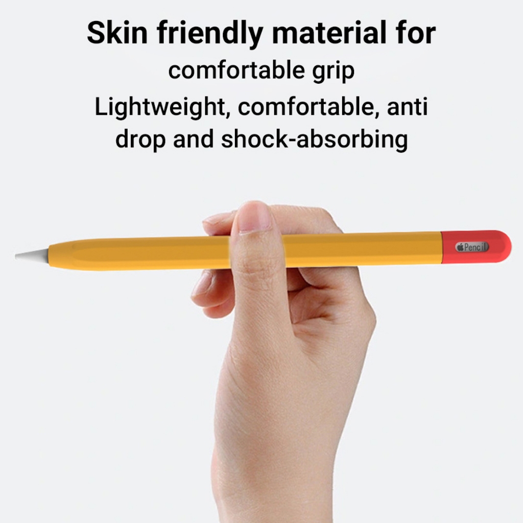 เคสซิลิโคนดินสอบางเฉียบสำหรับ Apple Pencil 3(USB-C) 2nd 1nd Pencil pro ที่ใส่ปากกากันลื่น Silicone Pencil Case-XF - รูปที่ 2