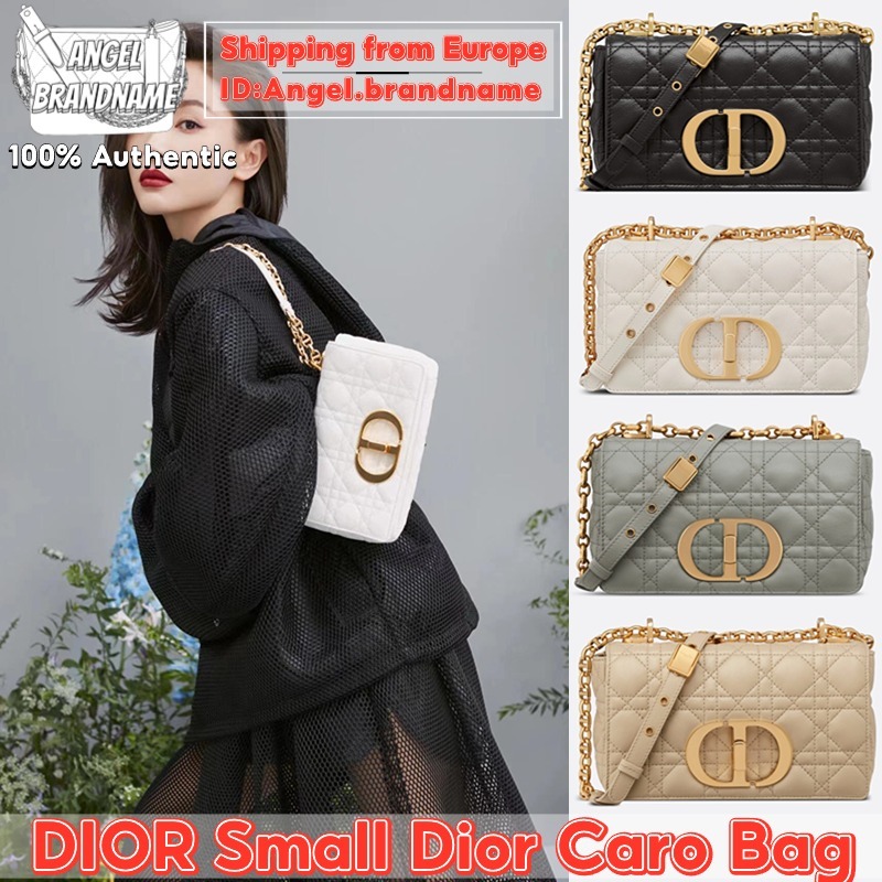 👜DIOR Small Dior Caro Bag สุภาพสตรี กระเป๋าสะพายไหล่