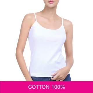 S CHERILON เชอรีล่อน เสื้อยืด สายเดี่ยว เสื้อทับ ผู้หญิง Cotton100% นุ่ม บาง ใส่สบาย ไม่มีบรา ระบายอากาศดี OGIB-VCP1