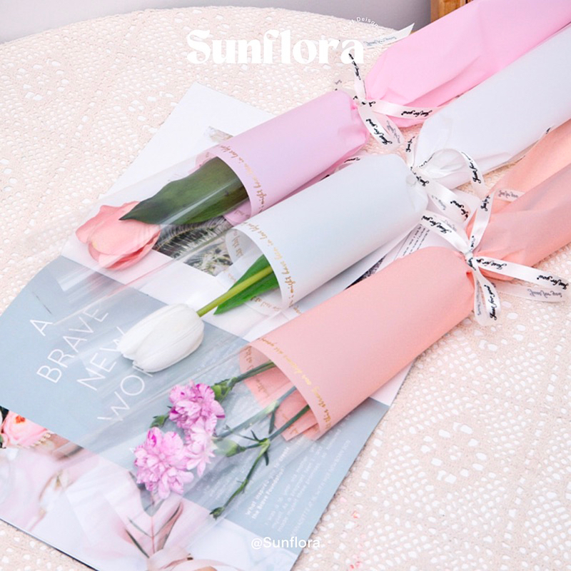 [Sunflora] กระดาษห่อช่อดอกไม้ ซองห่อดอกไม้ มี 5 สี วัสดุกันน้ำ