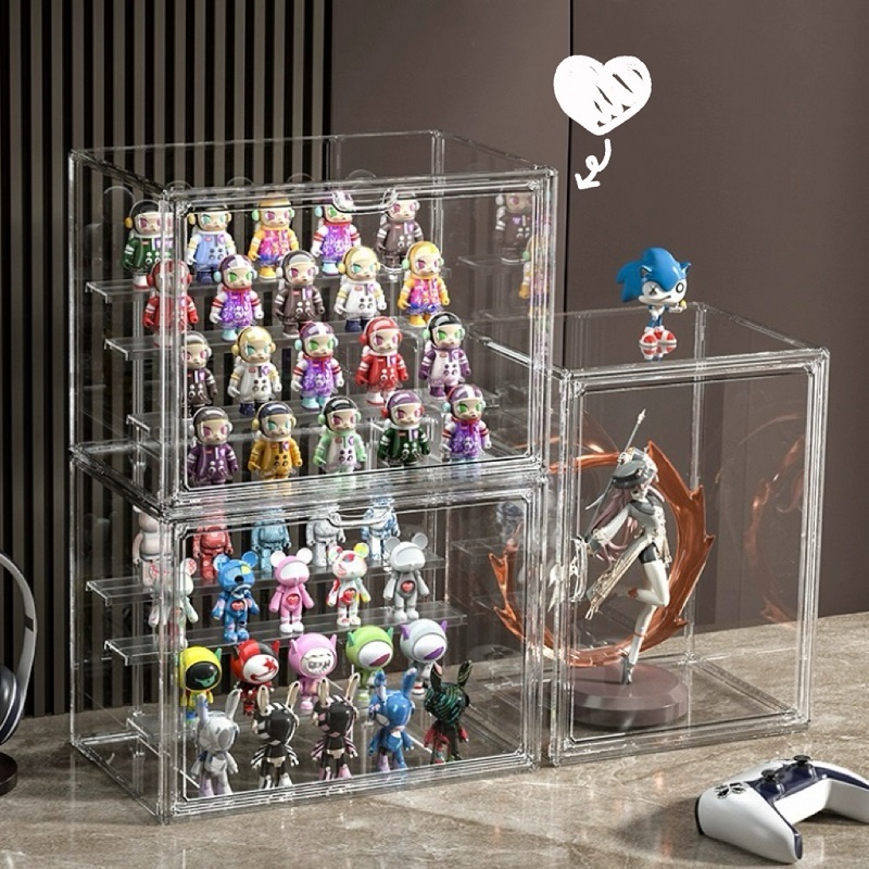 ชั้นวางโมเดล อคริลิค กันหล่น กันฝุ่นได้ ประกอบง่าย  ตู้โชว์มินิมอล ATCCH