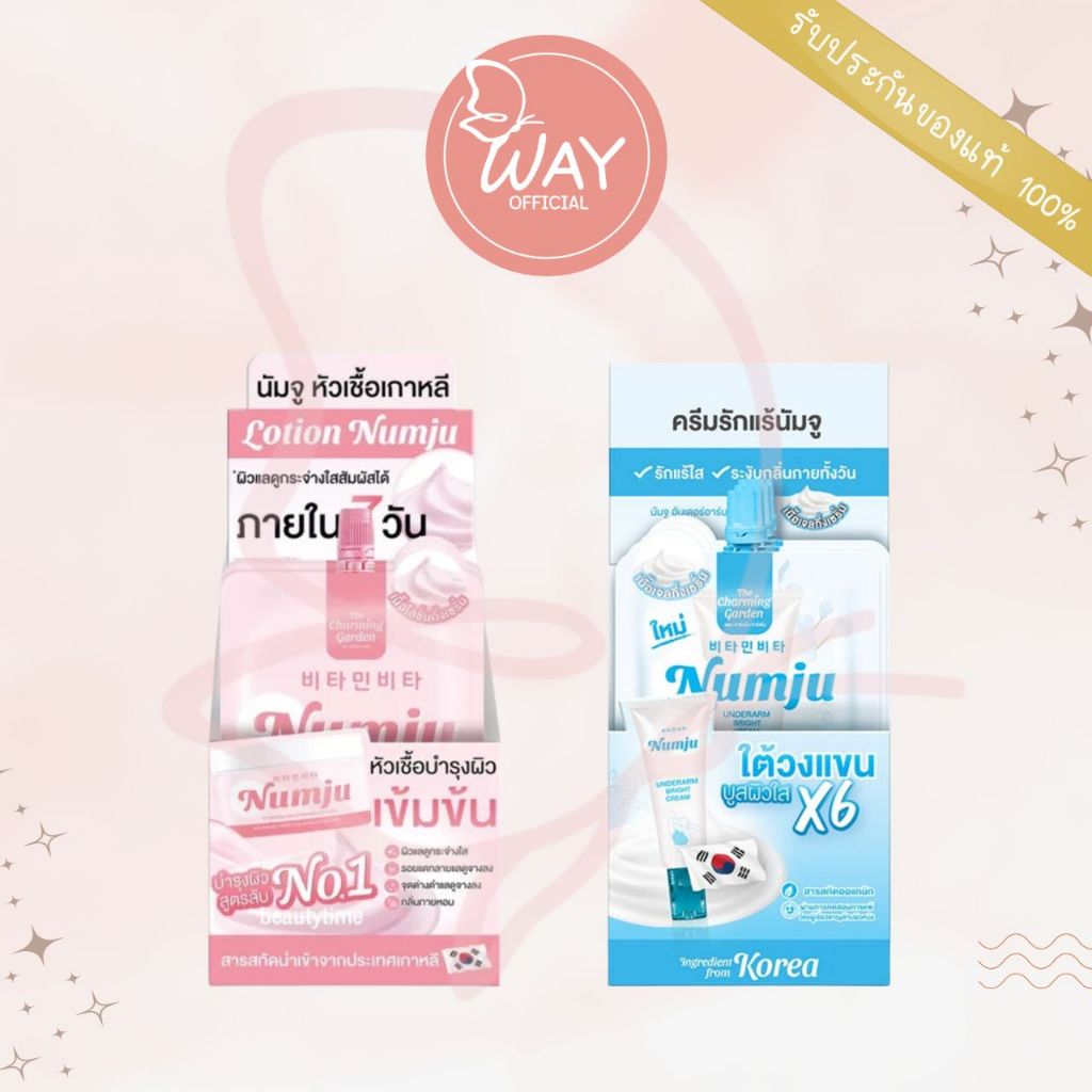 [กล่อง] Numju Lotion , Numju Underarm Cream นัมจู ไวท์เทนนิ่ง โลชั่นนัมจู , ครีมทารักแร้
