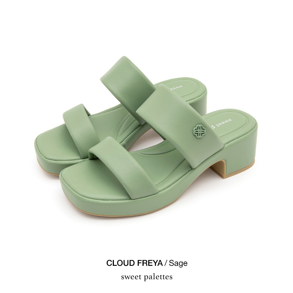 Sweet Palettes รองเท้าหนังแกะ Cloud Freya Sage