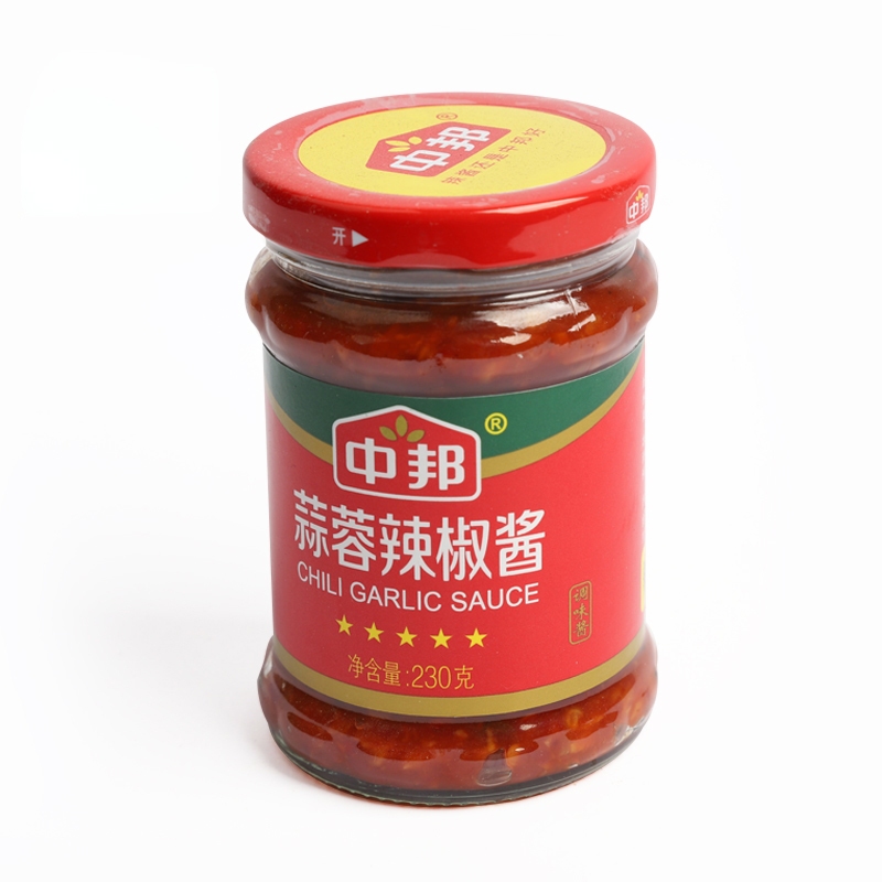 蒜蓉辣椒酱ซอสพริกกระเทียม   พริกนำ้ส้มจีน230กรัมกระปุกละซอสพริก ราคา ถูกที่สุด ดีลบีเคเค