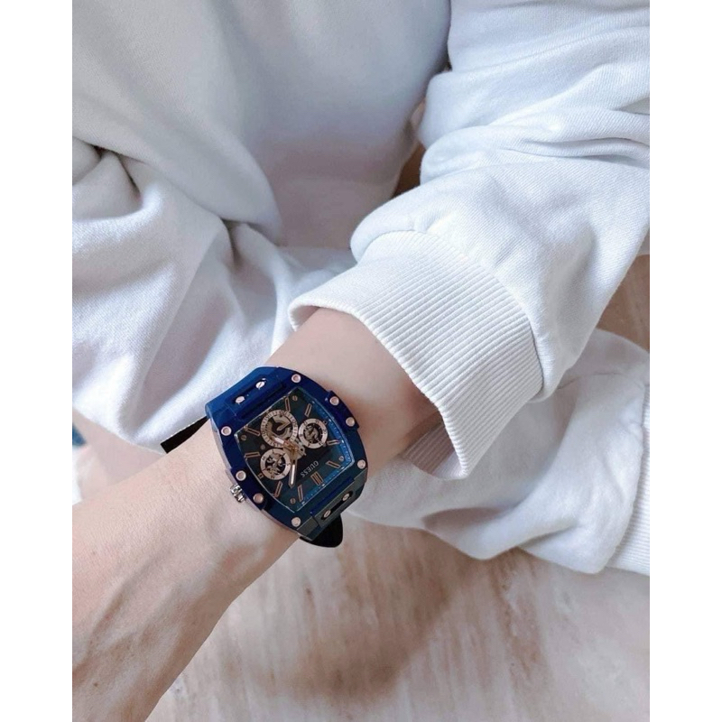 [ของแท้ผ่อน0%]GUESS Mens Blue Multi-function Watch GW0203G7