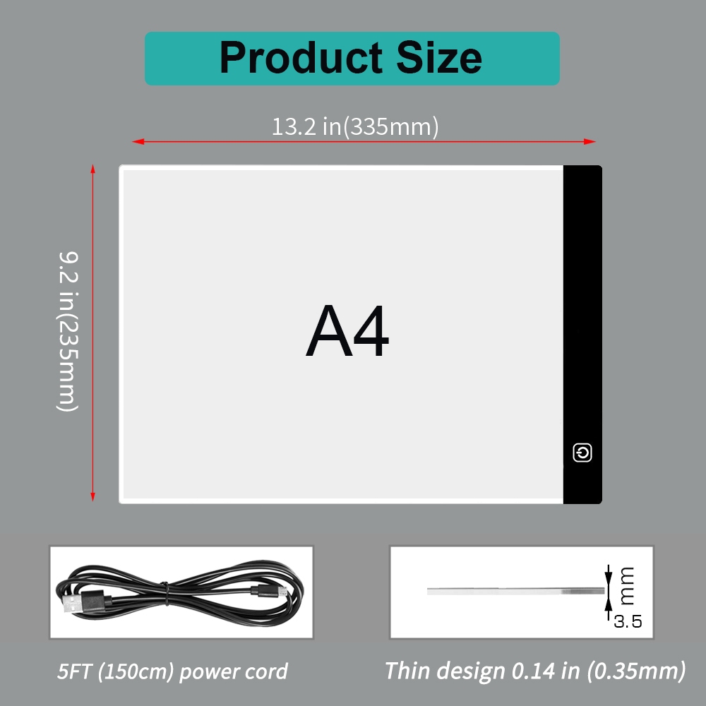 A4LED Copy Board กระดานวาดภาพ led ฟังก์ชั่นป้องกันดวงตา หรี่แสงได้ 3 ระดับ ใช้ไฟจาก usb เหมาะสำหรับ วาดภาพ ภาพวาดปักเพชร